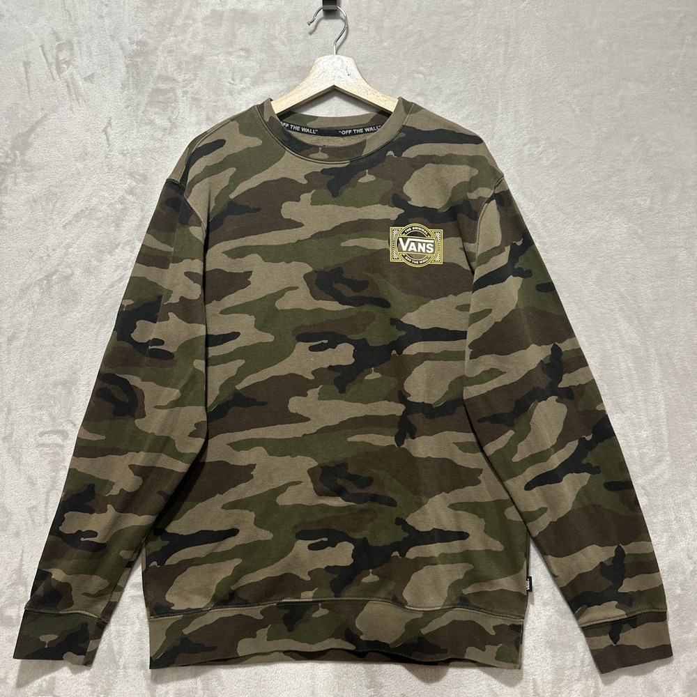 Vans Off‎ The Wall Pullover Camo Crewneck Sweatshirt Size Men's Large